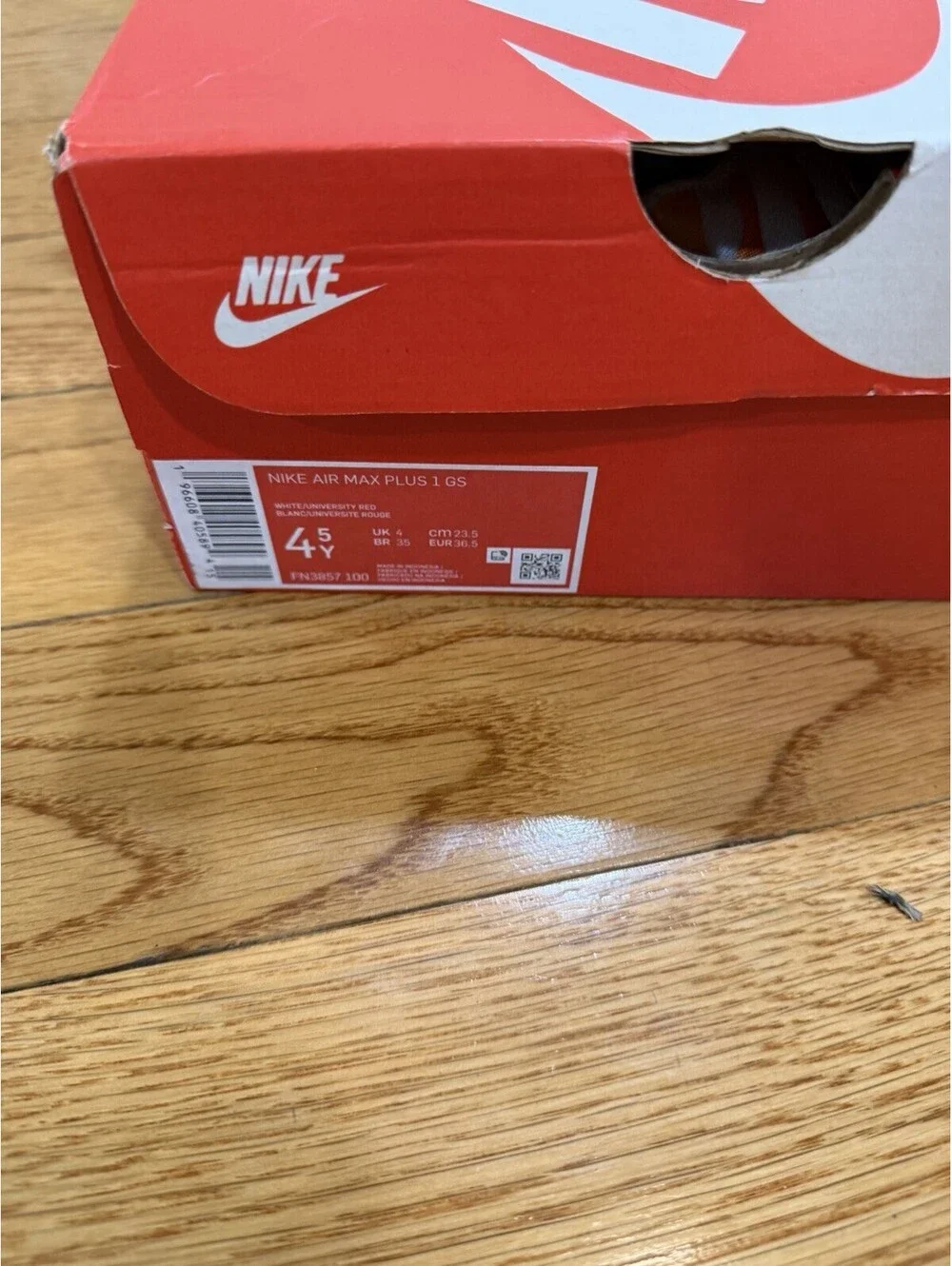 Size 4.5 Y (GS) Nike Air Max Plus 'White Lava' FN3857-100 (kids)
